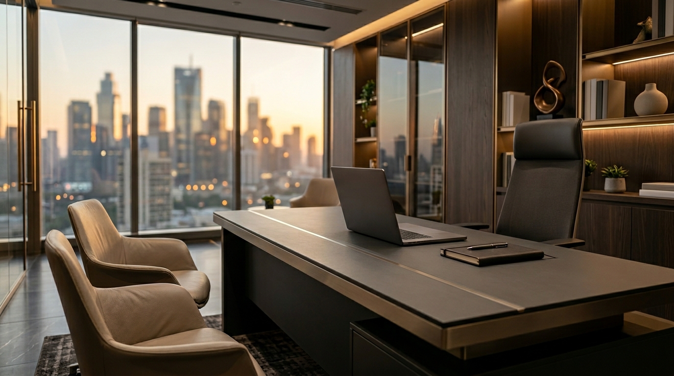 Premium office interior designed for high-level meetings.
